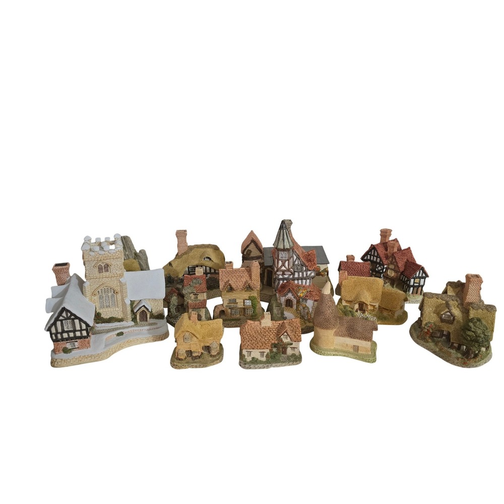 Vtg David Winter Miniature English Village Cottage Collection 13pc Lot